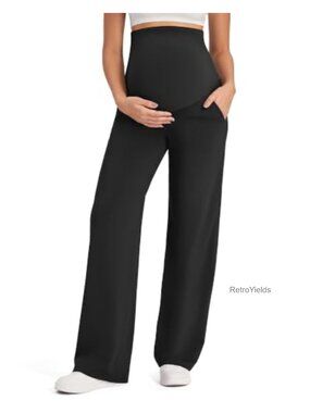 Maternity Pants Over the Belly Pregnancy Work Trousers Nylon 66 Lycra